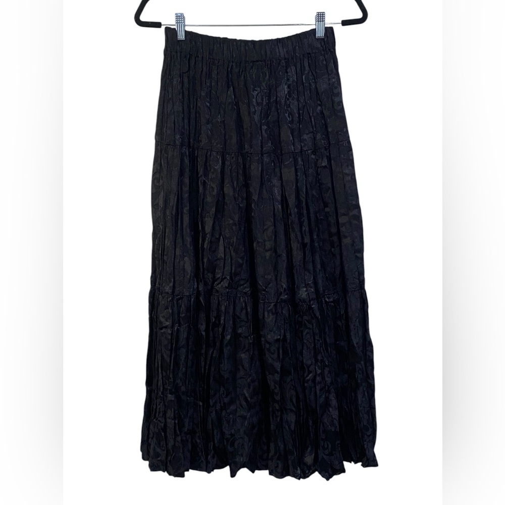 Vintage Shelbi Ranch Tiered Brocade Peasant Skirt